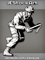 Bloody Medic Running While Unrolling Tape by Jeshields
