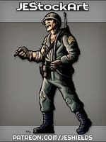 Sergeant Barking Orders With Slung Rifle And Cigar by Jeshields