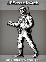 Sergeant Barking Orders With Slung Rifle And Cigar by Jeshields