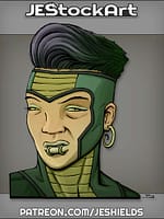 Serpentine Female with Lip Piercings by Jeshields