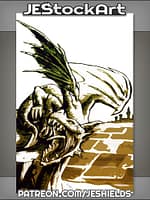 Sketchy Roaring Dragon On Mountain by Jeshields