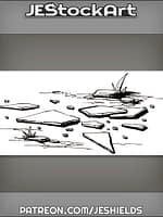 Broken Glass Among Grassand Dirt by Jeshields