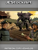 Farmer Paying Officer For War Machine To Plow Field by Jeshields