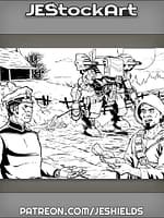 Farmer Paying Officer For War Machine To Plow Field by Jeshields