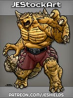Humanoid Ankylosaurus Wrestler In Shorts And Belt by Jeshields