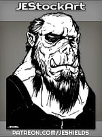 Balding Orc with Pig Nose and Beads by Jeshields