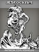 Female Water Elemental In Transforming Waves by Jeshields