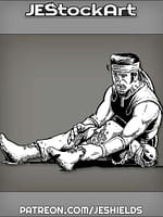 Wounded Half-Elf with Broken Leg in Pain by Jeshields