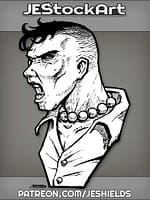 Screaming Man with Beaded Necklace by Jeshields