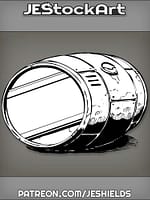Toppled Metal Barrel with Circle Panel by Jeshields