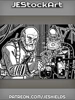 OlderScientistBrewsUpPolyhedralDiceInHisLab by Jeshields