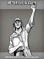 ThinHoodedManWithTomeAndRaisedArm by Jeshields