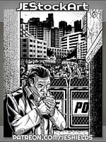 Agent Lights Cigar In Alley of City Mob by Jeshields