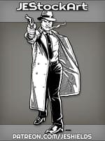 AgentOperativeInLongCoatWithRevolverAndHatAndCigarette by Jeshields