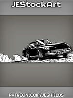 Dark Sports Car on a Dusty Road by Jeshields