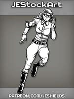 FemaleTreasureHunterRunningWithVintageClothing by Jeshields