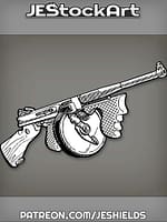 LoadedTommyMachineGunWithDrumMagazine by Jeshields