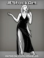 NightclubSingerInDarkDressWearsHoseAndSingsLoudly by Jeshields