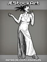 NightclubSingerInVintageDressWearsHoseAndSingsLoudly by Jeshields
