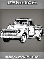 OldPickupTruckWithWoodenSlatBed by Jeshields