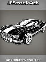 SleekBlackMuscleCarWithHoodBlower by Jeshields