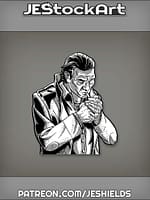 Slick Agent in Jacket Lights Cigar by Jeshields