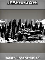 Sports Car Speeding on a Dusty Road by Jeshields