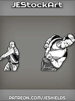 Street Punks with Scars and Tattoos Punch and Fight by Jeshields