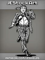 Terrified Man In Tweed Suit Runs Away by Jeshields