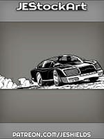 Dark Sports Car with Cyber Driver by Jeshields