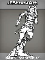 FemaleTreasureHunterRunningInPartialAstroSuit by Jeshields