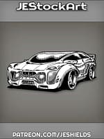 Futuristic Cyberpunk Sports Car by Jeshields