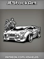 Guards Protect Futuristic Sports Car by Jeshields