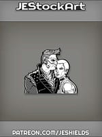 Punk in Studded Jacket with Droid Girl by Jeshields