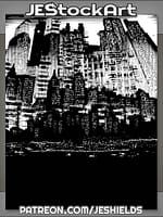 Tall Dark Cybperunk City at Night by Jeshields