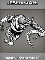 TentacledCreatureRunningWithCyberneticHelmet by Jeshields