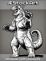 Humanoid Reptilian Polar Bear with Claws by Jeshields