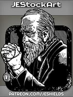 Old Priest Praying with Fortuna Medallion by Jeshields