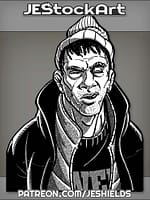 Street Thug With Cauliflower Ears and Beanie by Jeshields