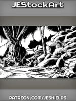 Jungle Waterfall Stream by Cavern Entrance by Jeshields