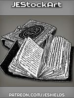 Open Grimoire with Tattered Pages by Jeshields