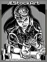 Psychic with Candles Draws Runes from Bag by Jeshields