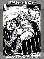 Female Warrior Falls Into Spike Pit Trap by Jeshields