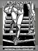 Fighter Falls through Broken Stair by Jeshields