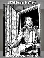 Guillotine Blade Severs Noble in Door Frame by Jeshields