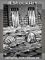 Man Struggles in Dungeon Flood Trap by Jeshields