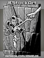 Rope Unravels as Knight Crosses Chasm by Jeshields