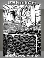 Unwary Warrior Jumps into Ooze Pool by Jeshields