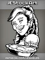 Female Halfling with Curly Hair and Pie by Jeshields