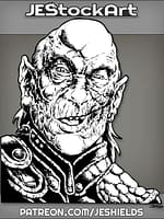 Scarred Balding Half Goblin in Leather by Jeshields